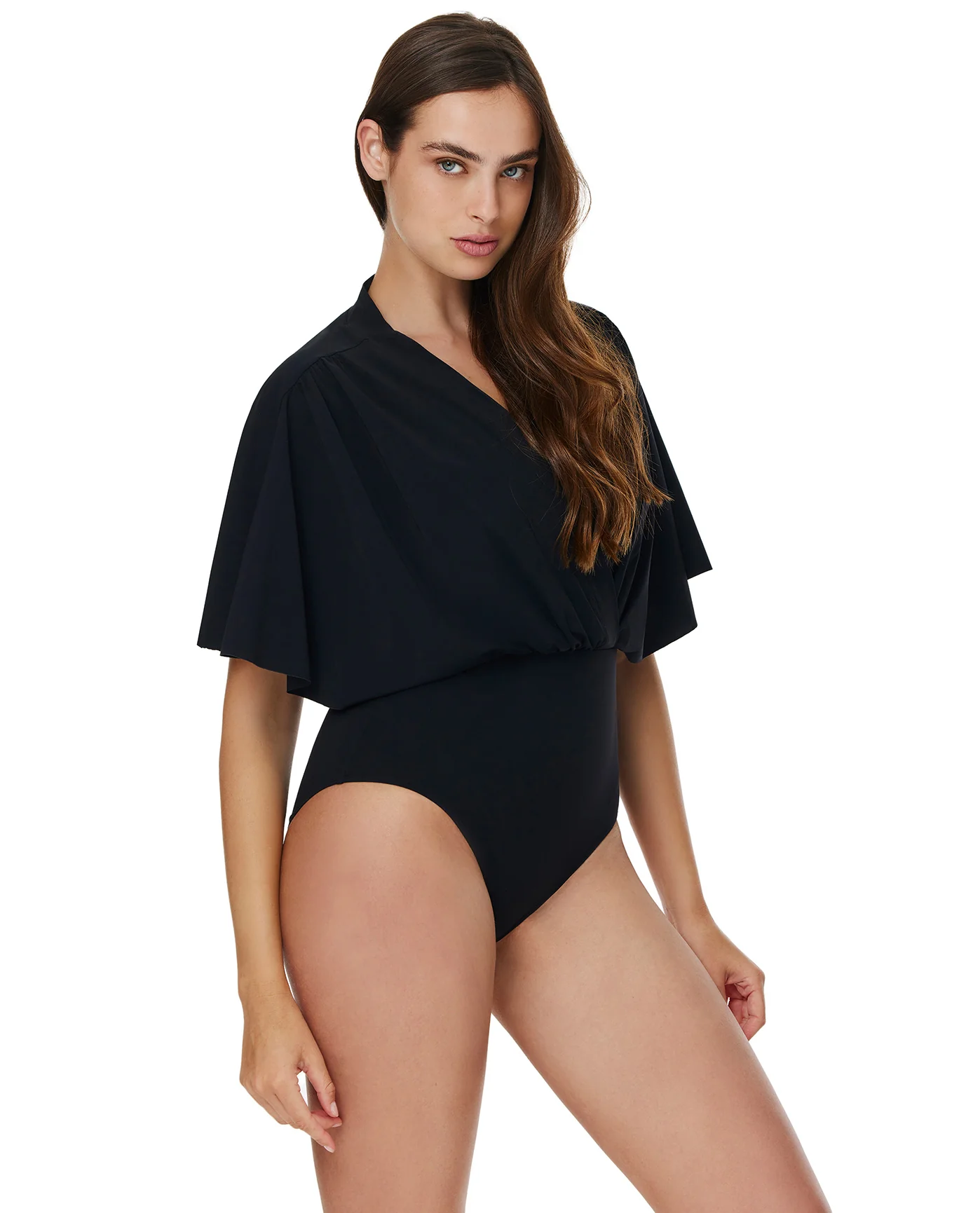 Modest Sleeved Surplice Blouson One Piece - Image 3