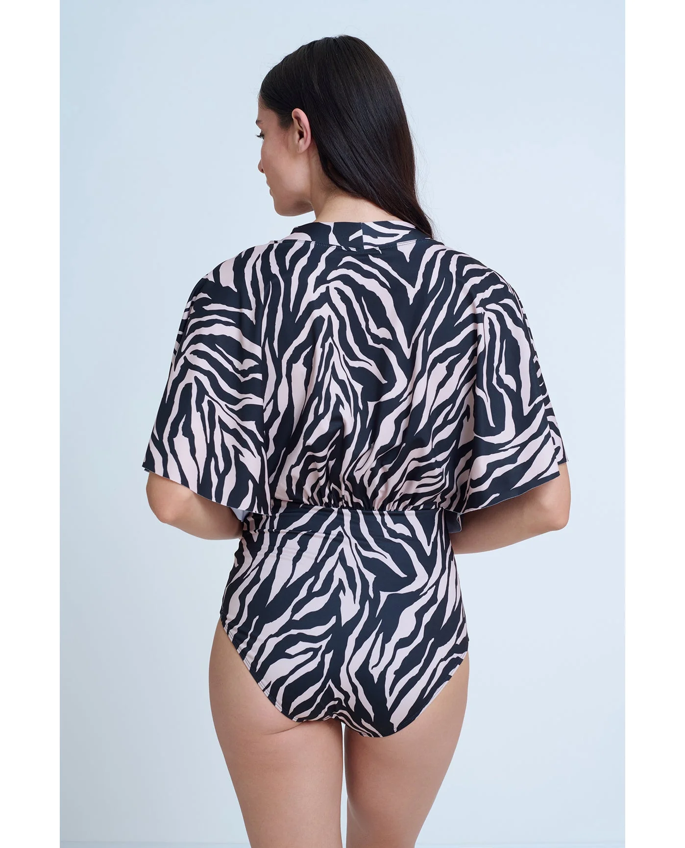 Modest Sleeved Surplice Blouson One Piece - Image 11