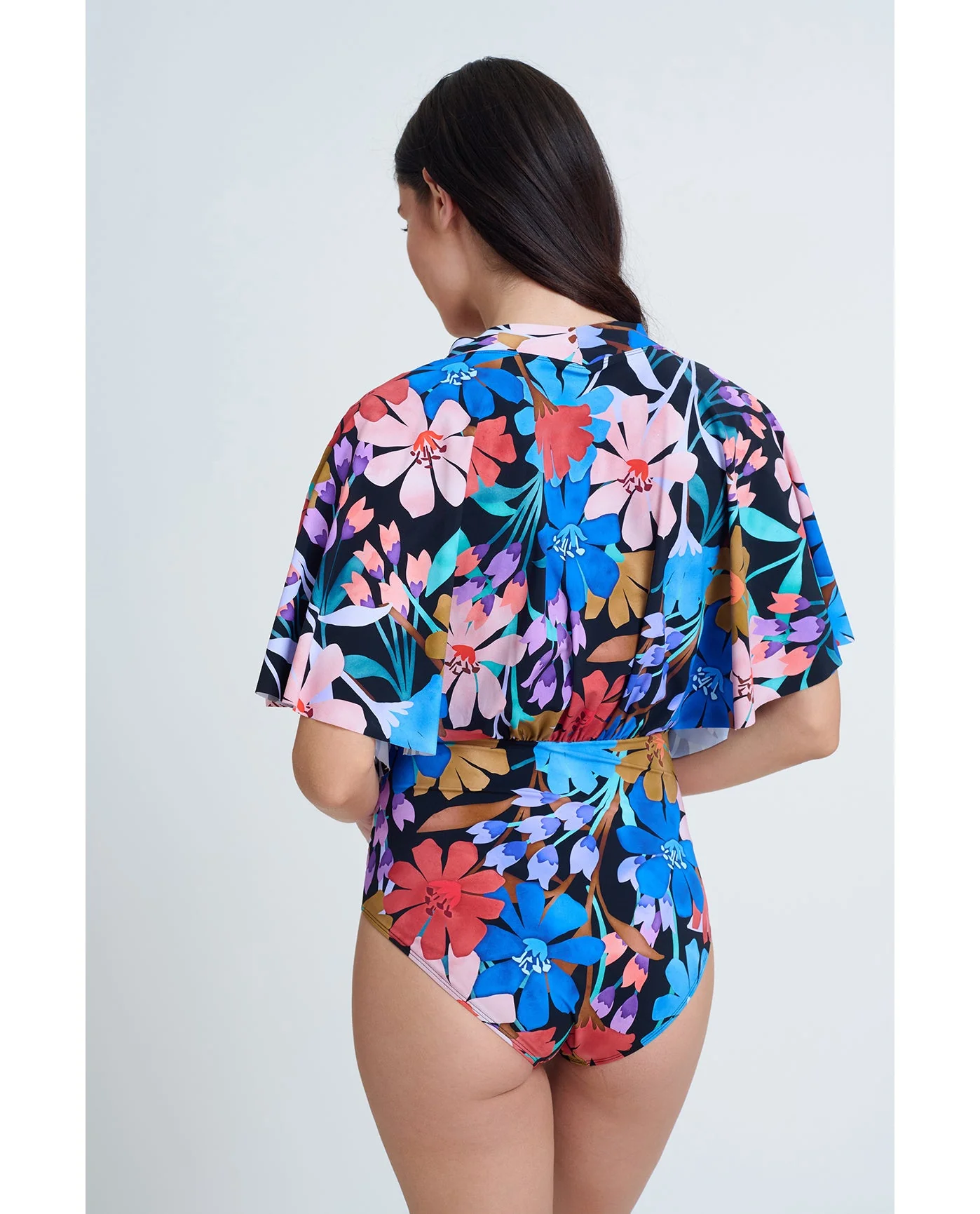 Modest Sleeved Surplice Blouson One Piece - Image 6