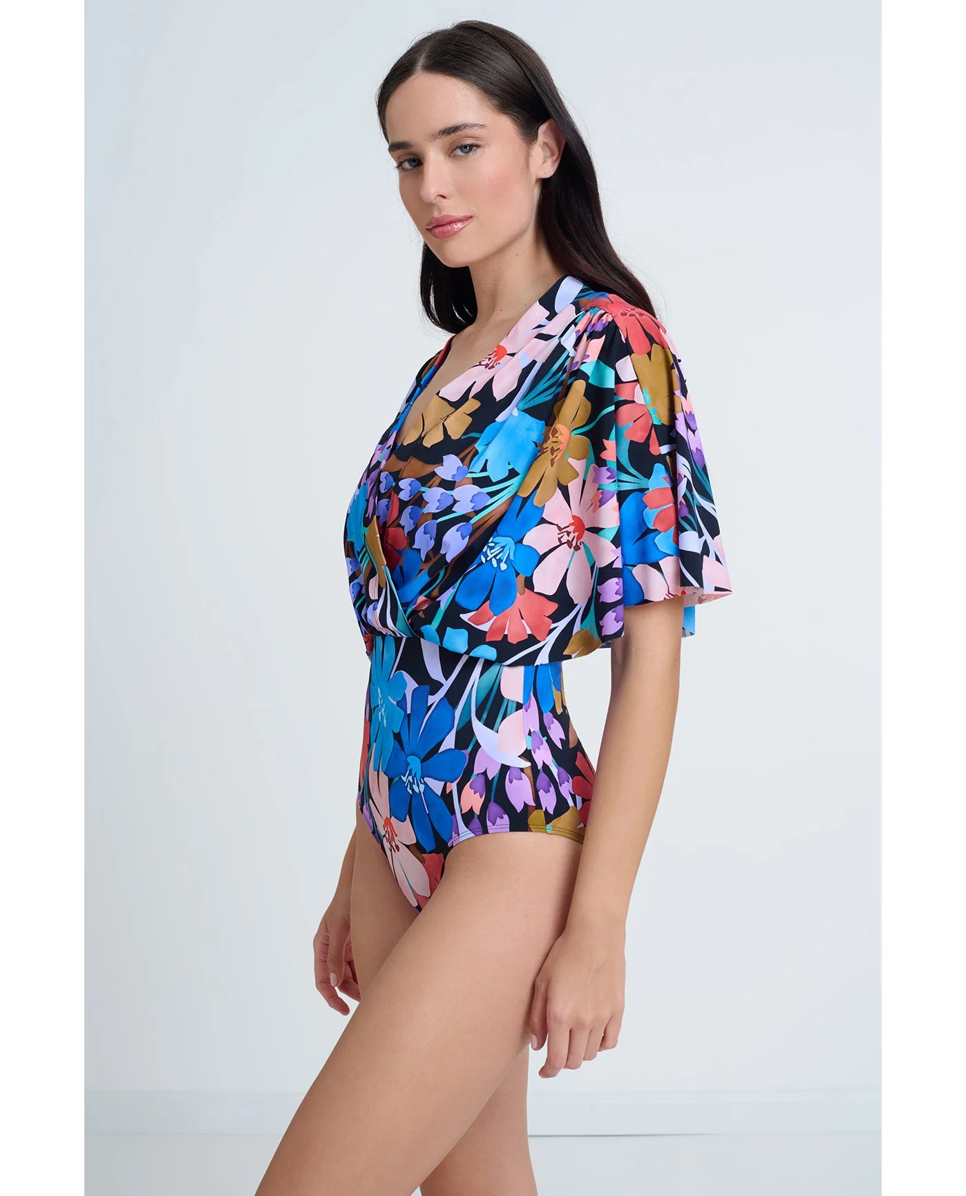 Modest Sleeved Surplice Blouson One Piece - Image 7
