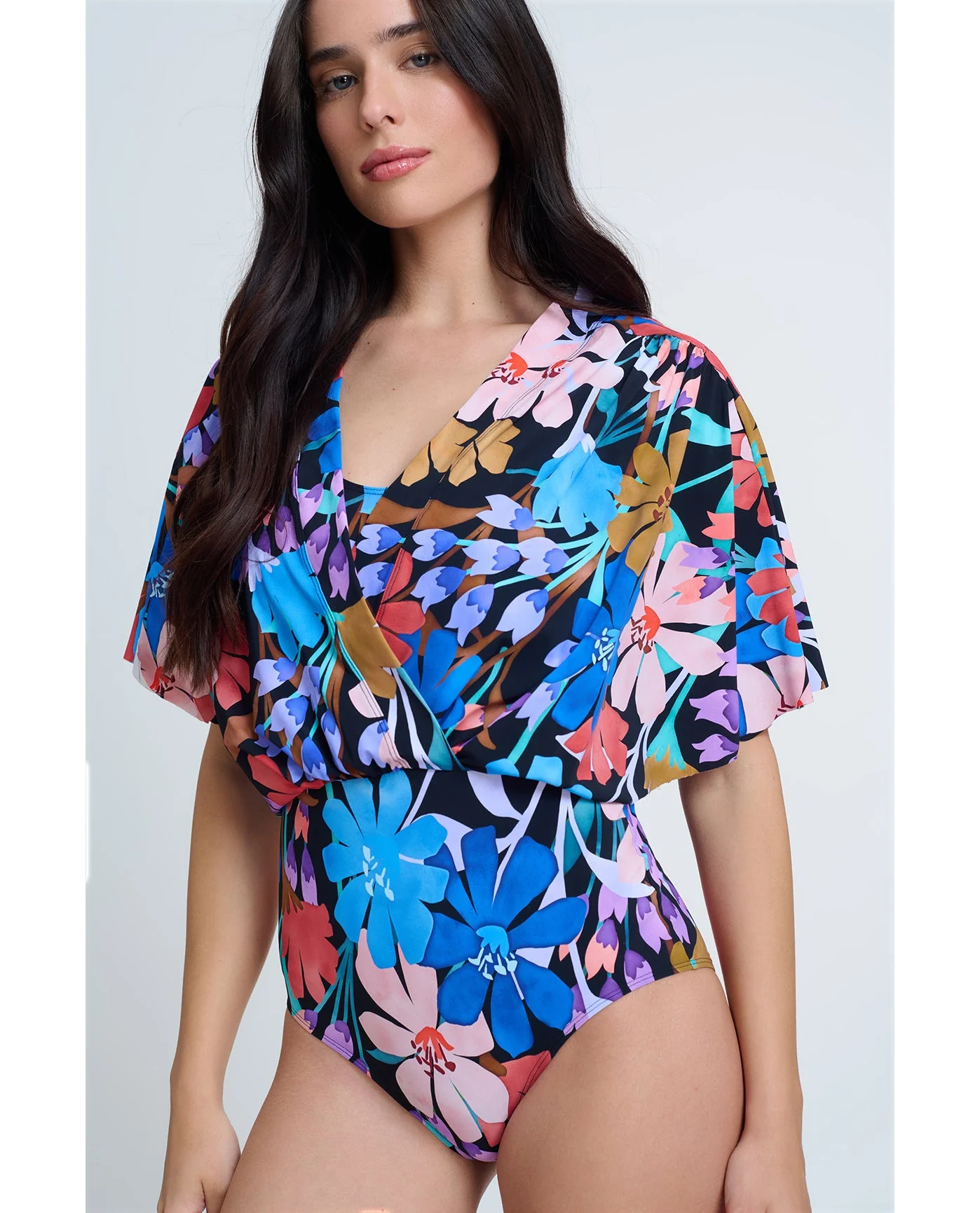 Modest Sleeved Surplice Blouson One Piece - Image 9